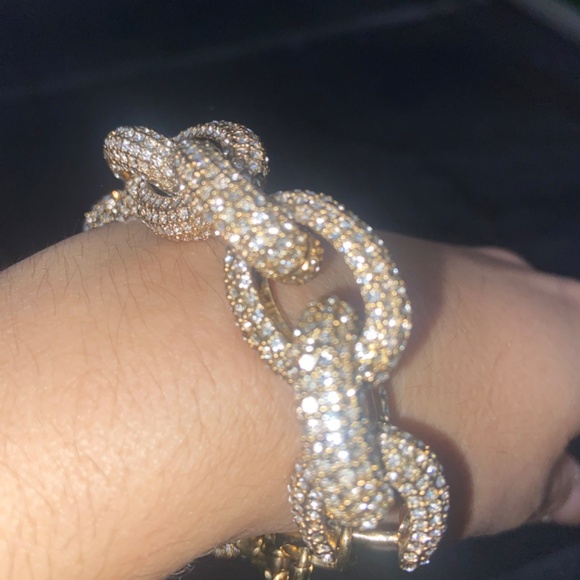 RARE J. CREW PAVE LINK BRACELET SWAROVSKI CHUNKY PREPPY RHINESTONE - Picture 10 of 15